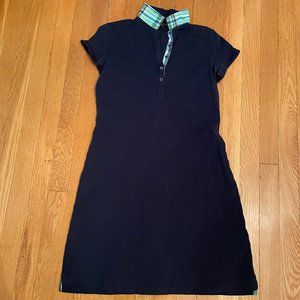 EUC Lands' End Navy SS Polo Dress, Madress Collar, W XXS/P, 0
